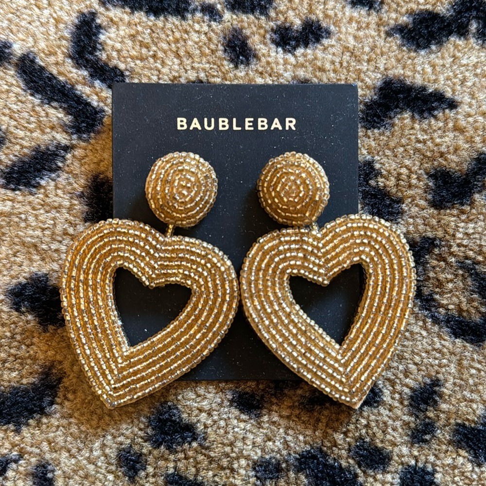 Bauble Bar Earrings Cute beaded heart earrings